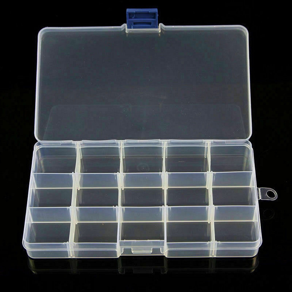 JUNTEX Transparent Organizer Storage Box Tough Plastic Storage Case for  Jewelry Crafts 